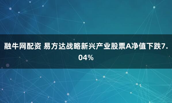 融牛网配资 易方达战略新兴产业股票A净值下跌7.04%