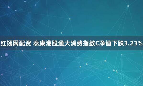 红扬网配资 泰康港股通大消费指数C净值下跌3.23%